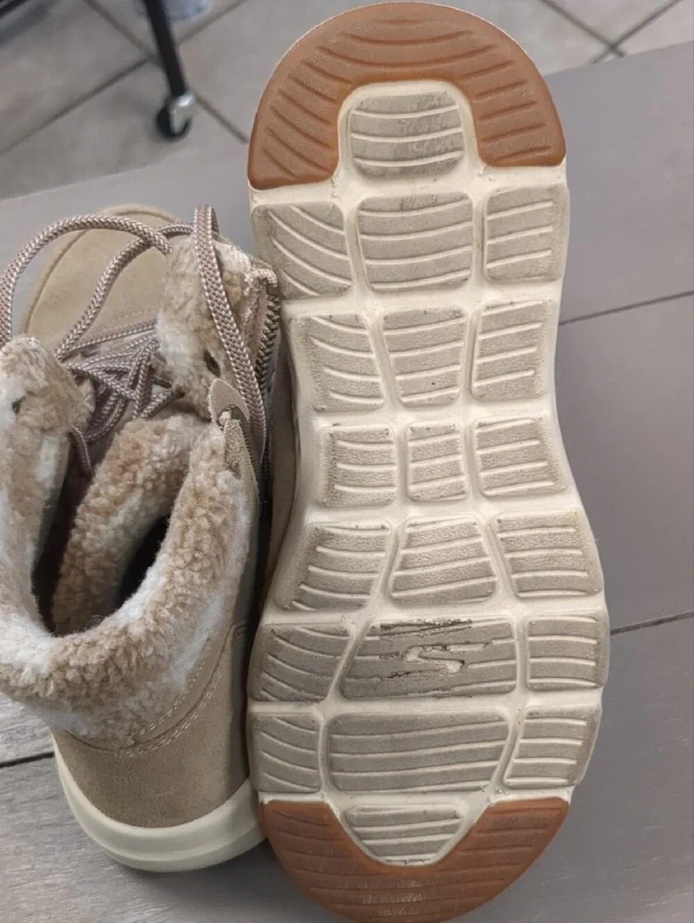 Skechers Women's Tan Suade Lace-Up Boots